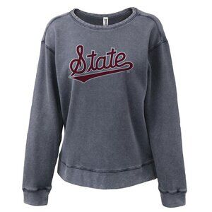 Mississippi State Script Women's Mini Waffle Crew GRAY